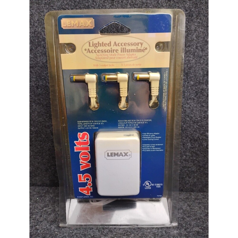 Lemax Switching Power AC Adaptor Lighted Accessory 4.5 Volt 3 Output Jacks 74706